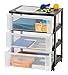 IRIS 3-Drawer Wide Cart, Black
