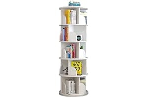 360° Rotating Stackable Book Shelve - PVC Turning Bookshelf Organizer - Space Saving Minimal Bookcase for Home, Library, Scho