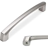 POVEFONK 10 Pack 5 inch(128mm) Brushed Satin Nickel Kitchen Cabinet Handles Cabinet Pulls Sliver Drawer Pulls Kitchen Cabinet
