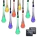 Vmanoo Christmas Decorative Solar Powered Lights, 30LED 19.7ft 8Modes Water drop Fairy String light for Outdoor, Indoor, Home, Patio, Lawn, Garden, Party, Wedding, Gift,Waterproof 2 PACK (Multi-color)