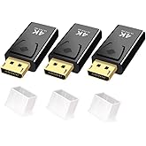 IOSSIOPPIA Display Port to HDMI Adapter DP Male to HDMI Female Converter 3-Piece Gold Plated 4K@30Hz Compatible with Computer
