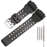 Resin Replacement Bands Compatible with Casio GA100 GA-100 GA-120 GA110 GD-120 GD100 Watch Strap