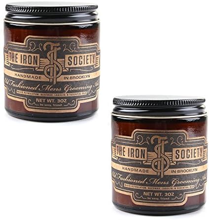 The Iron Society Old Fashioned Men's Grooming Aid Hair Pomade - 2 Pack of Pomades + Comb Set!