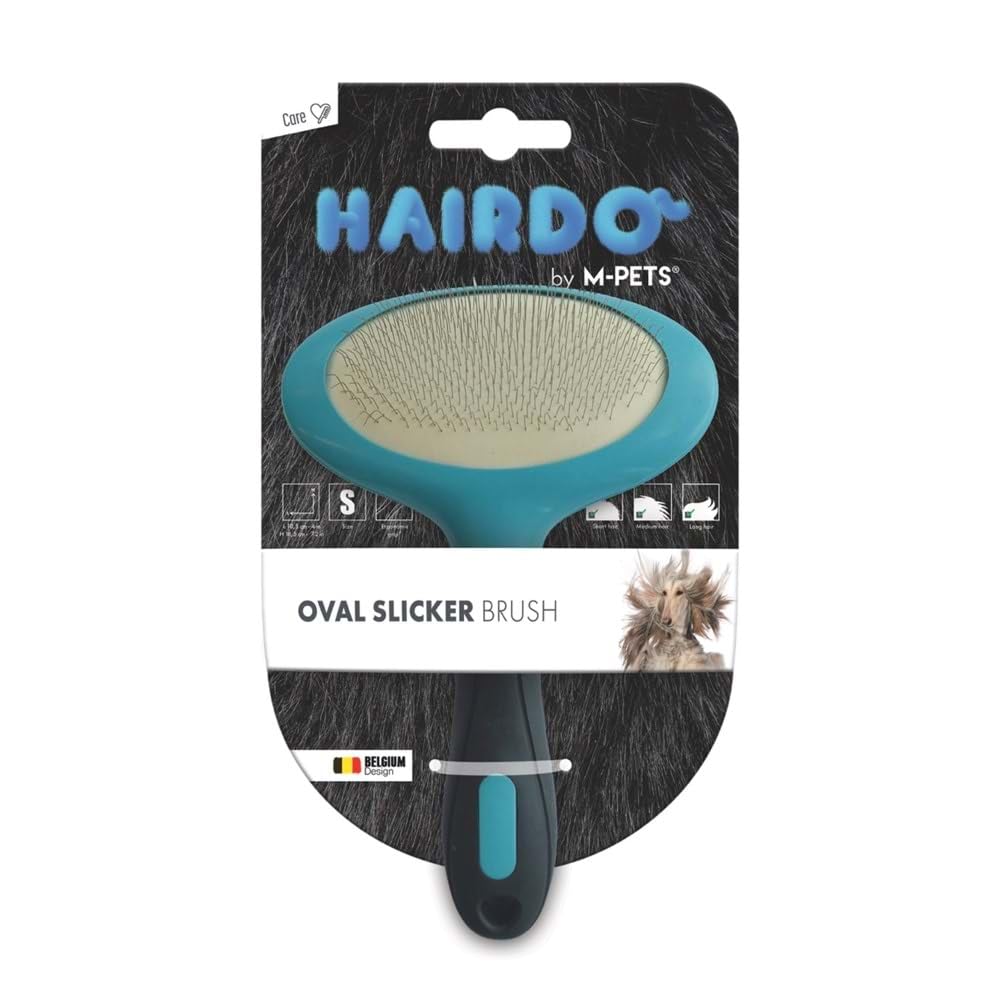 M-PETS smooth brush 10,5 x 18,5 cm black/blue