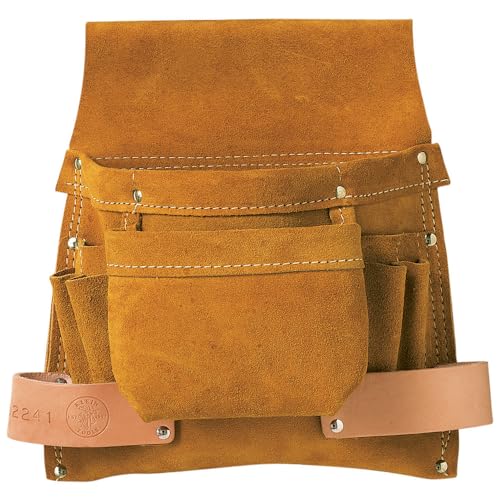 Klein Tools 42241 Tool Pouch, 6-Pockets for Nails, Screws and Tools