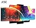 JESC 5 Panels Canvas Rainbow Painting Poster Wall Art Canvas Art Modern Home Decor Picture for Living Room No Frame(30x50cmx2,30x70cmx2,30x80cmx1)