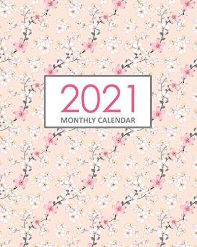 2021 Monthly Calendar: Desk Diary 2021 - Appointment Diary 2021 - Daily Organiser Planner 2021 - Floral Cover Wild Rose