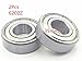 2Pcs 6202 Z 15mm x 35mm x 11mm Single Row Wheel Roller Shielded Deep Groove Ball Radial Bearings
