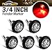Partsam 5x Clear lens/Red LED 3/4
