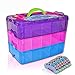 Black & White Label Company - Holds 600 - Tiny Box Storage Case Lol Doll Organizer Container - Stackable Carrying Tote Compatible With Mini Toys (Rainbow)