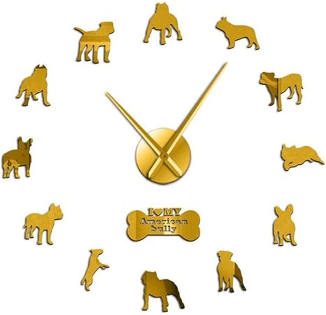 ZAWAGU Wanduhr DIY 3D Geschenkkunst Vinyl Giant Dog Dekorative