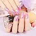 24pcs Fashion Style Symphony Shell Color Pink Purple Metal Shine Bent Lady Artificial False Nail Tips Z108