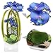NNEE Artificial Phalaenopsis Orchid Arrangement with Decorative Flower Pot - Blue Orchild A323