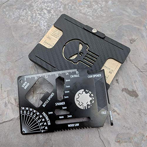 MultiWallet 2 Large Toolcard Edition. Holstex Tactical Wallet Carbon Fiber Texture. Multi tool and money clip.