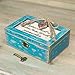 Cottage Garden Lord Bless and Keep You Petite Locket Distressed Teal Music Box Plays How Great Thou Art