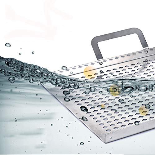 Grill Pan Grill Topper Vegetable Grill Basket, Stainless Steel Vegetable Grilling Accessories for Grilling Veggie, Fish, Meat, Shrimp.and Charcoal or Gas Grills (15.7 inch) - Thumbnail 2