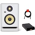 KRK RP5 Rokit 5 G4 Pro Bi-Amp 5" Powered Studio Monitor (White Noise) Bundle with Isolation Pad & XLR Cable