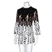 GOVOW Womens 3/4 Sleeve Roundneck Floral Tunic Tops Loose Blouse Button up Shirts