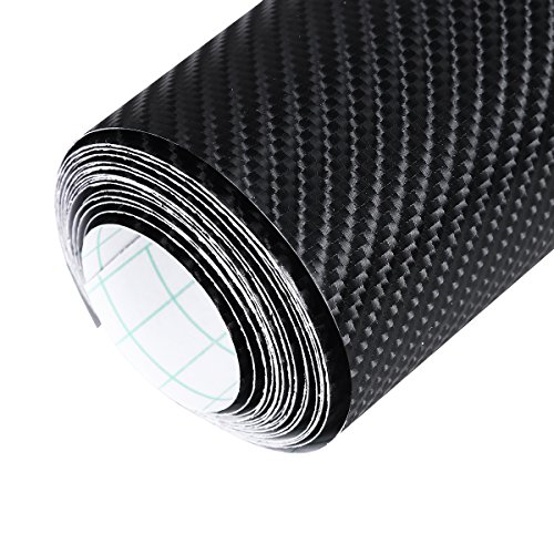 WINOMO 4D Carbon Fiber Wrap Roll DIY Sticker for Car Auto Vehicle Decor 30x300cm (Black)