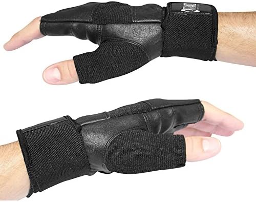Fit Hands Weight Lifting Gloves with Grip and Wrist Wrap, Black