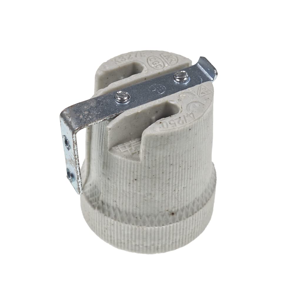 LAMPHOLDER E27 CERAMIC PORCELAIN WITH MOUNTING BRACKET