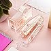 Zodaca Acrylic & Rose Gold Tape Dispenser, Deluxe Clear Office Desktop Tape Dispenser with One Tape [Medium Size] for Tape Below 3/4