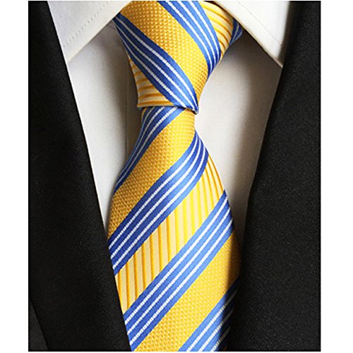 Jeatonge Lot 6 Pcs Mens Ties and 3 Free Tie Clips, Men's Classic Tie Necktie Woven Jacquard Neck Ties Gift box packing (Style 18) - Thumbnail 6
