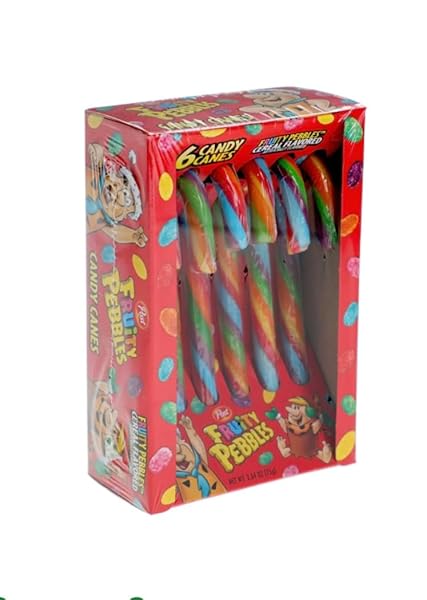 POST FRUITY PEBBLES, PEBBLES CEREAL CANDY CANES – 2.64OZ/6CT (3)