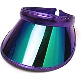 Surkat Women Sun Visors Hologram Wide Brim Thicker Sweatband UV Protective Sportswear Visors Sunhat