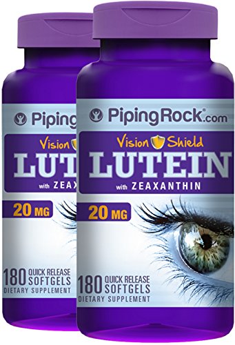 Piping Rock Vision Shield Lutein with Zeaxanthin 20 mg 2 Bottles x 180 Quick Release Softgels Dietary Supplement Piping Rock Vision Shield Lutein with Zeaxanthin 20 mg 2 Bottles x 180 Quick Release Softgels Dietary Supplement