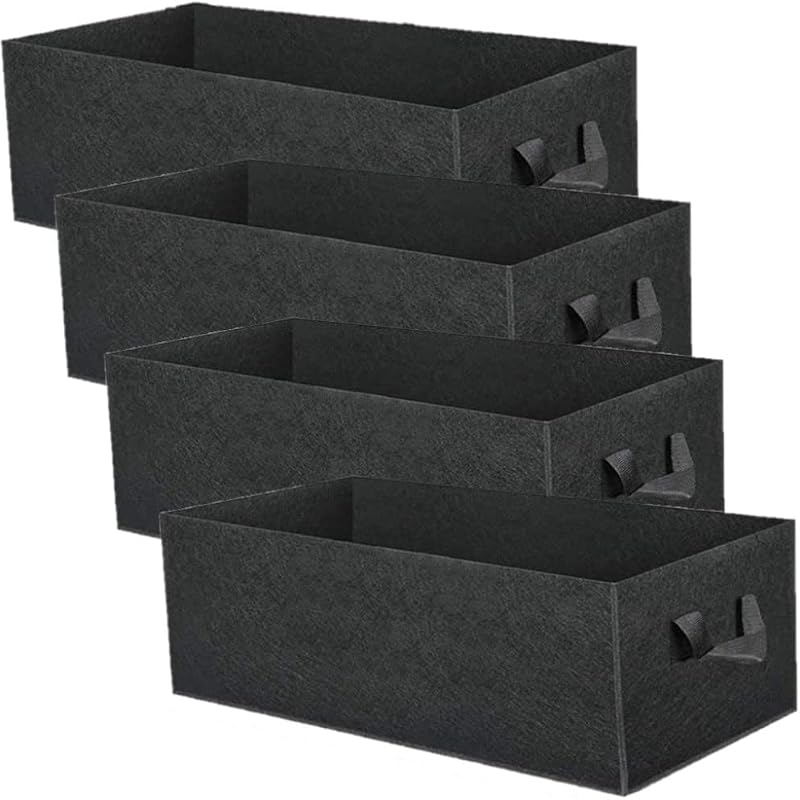 LATERN 4Pcs 8 Gallon Rectangular Plant Growing Bags - Heavy Duty
