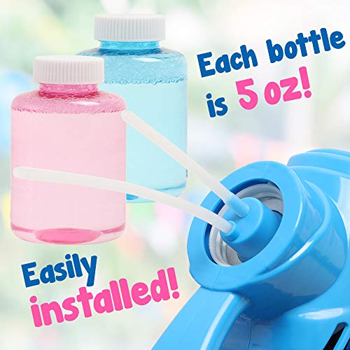 OleOletOy 2 Bubble Guns with 2 Bubble Solution Refill 5 oz Each, Bubble Maker Blower for Kids and Toddlers, Fun Summer Toy Blaster Game for Birthday Party and Wedding, Outdoor Toys for Boys and Girls - Thumbnail 4
