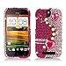 Aimo HTCONESVPCLDI636 Dazzling Diamond Bling Case for HTC One SV - Retail Packaging - Pearl Pink