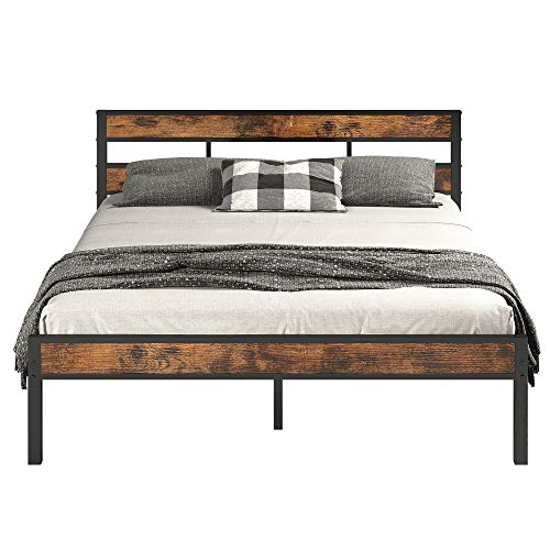 LIKIMIO Full Size Bed Frame with Headboard, Platform Metal Bed Frame