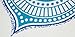 Large Round Lotus Flower Mandala Tapestry - 100% Cotton - Outdoor Beach Roundie - Hippie Gypsy Boho Throw Towel Tablecloth Hanging - Ocean Blue Turquoise – Floral Circle Design/Shape 72”