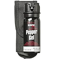 SABRE RED Pepper Gel - Police Strength - Tactical Series with 18-Foot (5.5M) Range, 18 Bursts & Belt Holster