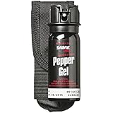 SABRE RED Pepper Gel - Police Strength - Tactical Series with 18-Foot (5.5M) Range, 18 Bursts & Belt Holster
