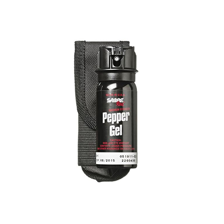 Sabre Tactical Pepper Gel with Belt Holster for Easy Carry, Maximum