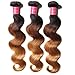 Julia Highlight Ombre FB30 Colored Body Wave Human Hair Weave 1 Bundle,10A Brazilian 100% Remy Honey Blonde Human Hair Weft Extensions Brown Balayage Color