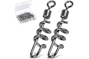 AMYSPORTS Fishing swivels Corkscrew snap swivels Fishing Tackle swivels Saltwater Freshwater Leader Lure jigs line Connector
