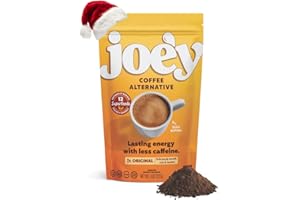 JOE'Y Joey Mushroom Coffee Alternative with Cacao Dandelion Root, and Chicory, Instant Mushroom Coffee Substitute with Superfoods, Vegan Gluten-Free Energy Drink for Focus and Calm, 18 Servings