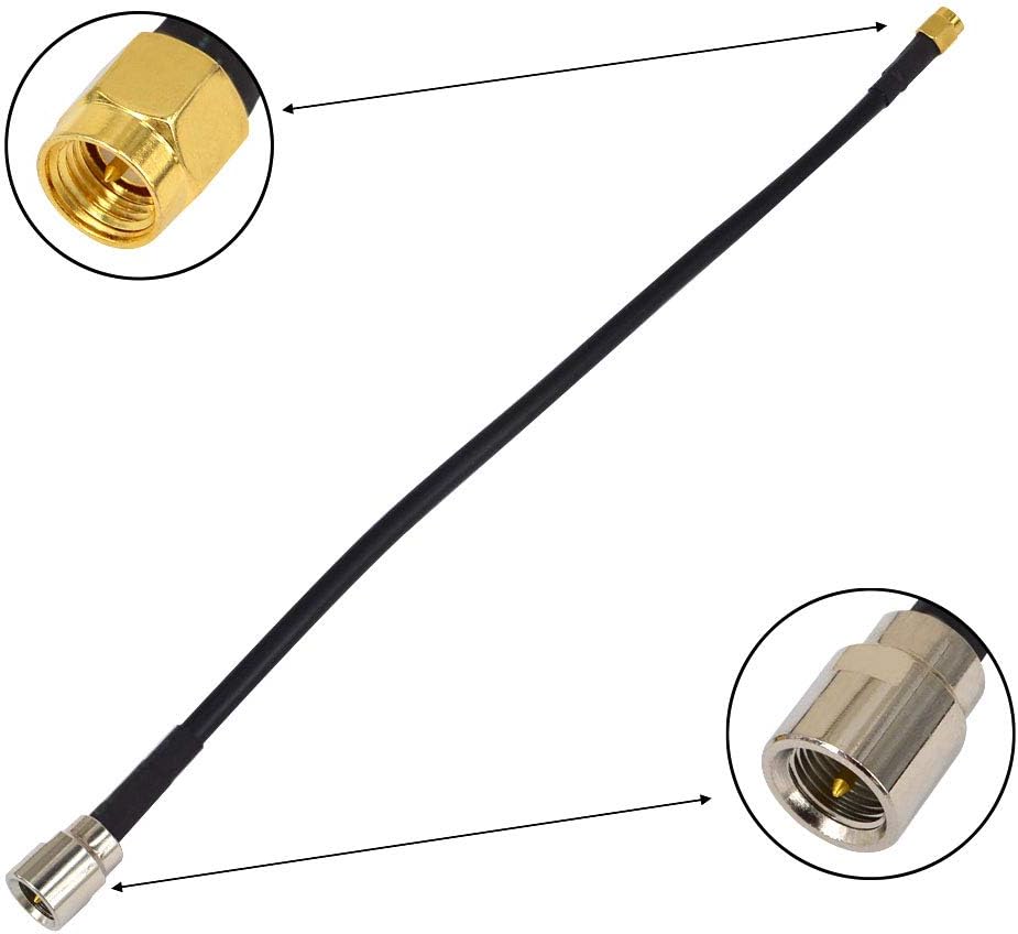 Pack of 2 Low Loss DAB Car Aerial Extension Cable FME Male to SMA Male 25CM/ 9.8 inch RG58 Cable for DAB + Radio Antenna Wireless LAN Devices