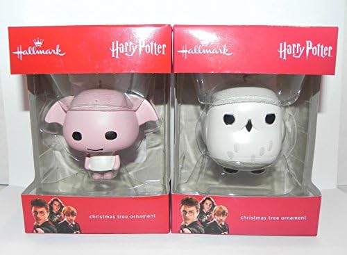 2017 Hallmark Harry Potter Dobby &amp; Hedwig Christmas Ornament Set