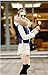Lingswallow Women Winter Color Block Long Down Coat with Fur Hooded Jacket