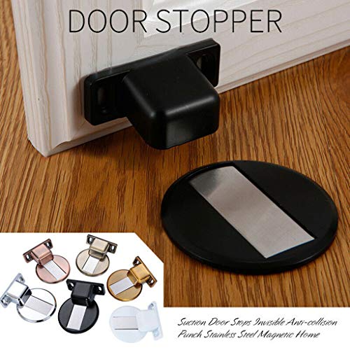 Stainless Steel Magnetic Door Stop, Invisible Magnetic No Drilling Doorstop