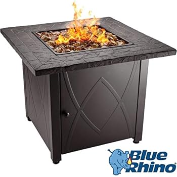 Blue Rhino Outdoor Propane Gas Fire Pit (Copper Fireglass)