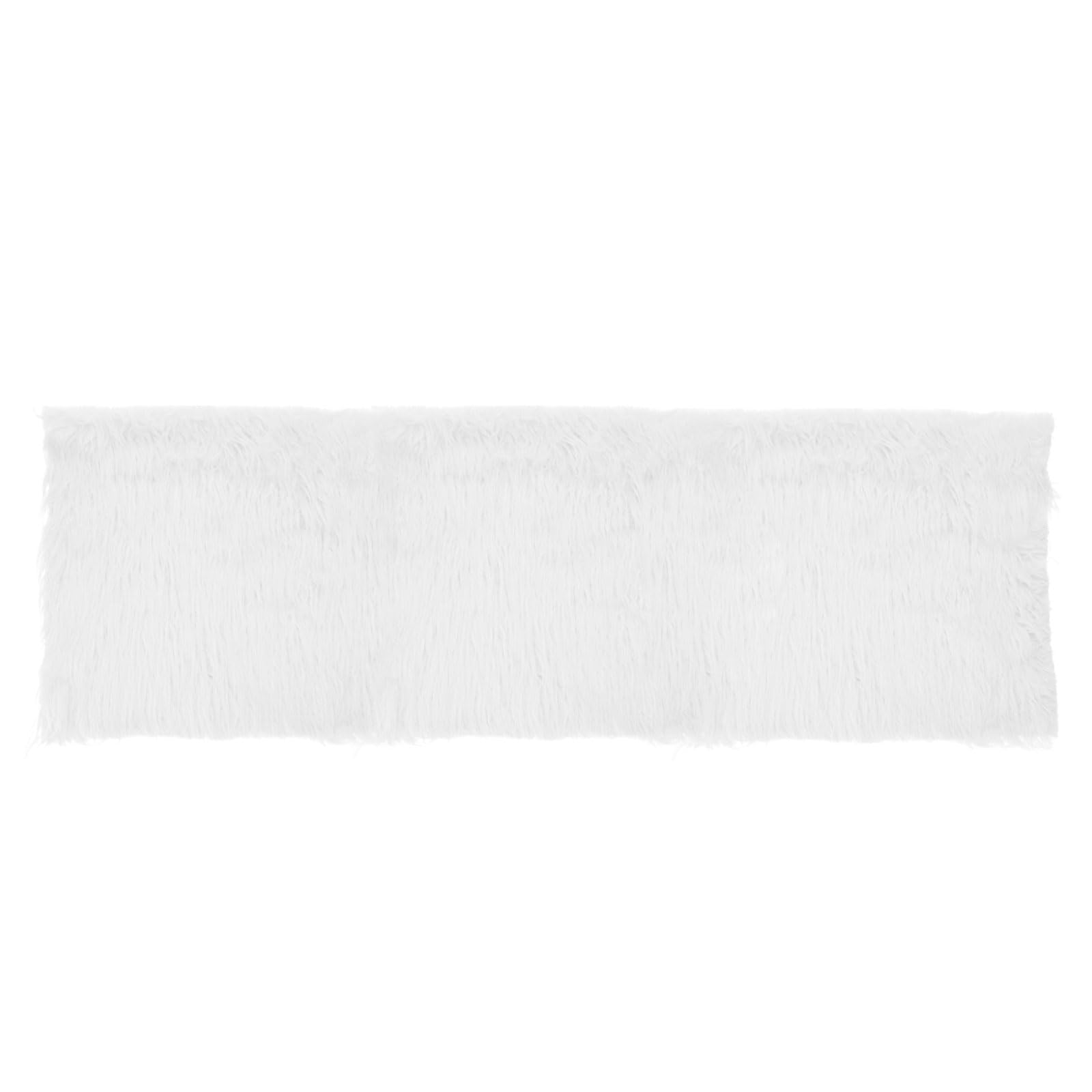 DMiotech 18"x63" White Faux Fur Fabric for Crafts, Fluffy Faux Fur for DIY Projects, Gnomes, Animal Costumes, Cushions
