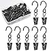 ATPWONZ 50pcs Black S Hanging Hook with Clips Multifunctional String Light Hangers Curtain Clips
