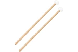 YOUEON 1 Pair Timpani Mallets, 15 Inch Soft Felt Drum Sticks with Maple Handle, Percussion Mallet for Concert Band, Orchestra, Live Performance, Marching and Practice