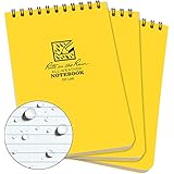 Rite in the Rain Weatherproof Top-Spiral Notebook, 4" x 6", Yellow Cover, Universal Pattern, 3 Pack (No. 146-3)